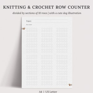 Printable Knitting and Crochet Row Round Counter | Minimalist Row ...
