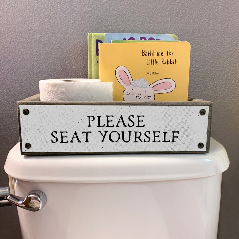 Please Seat Yourself Bathroom Box Cute & Funny Rustic Etsy Canada