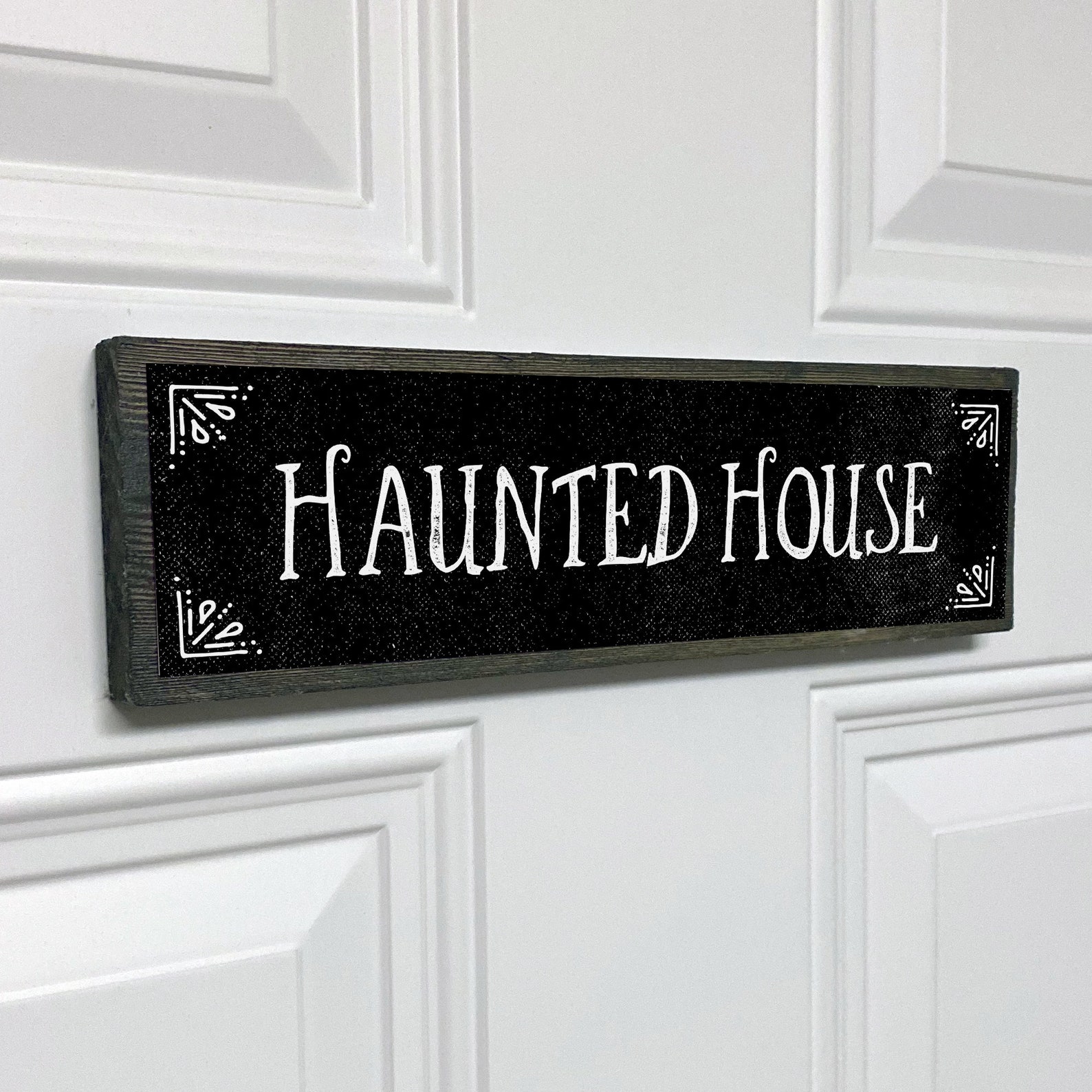 Haunted House Handmade Metal Wood Halloween Decoration Etsy
