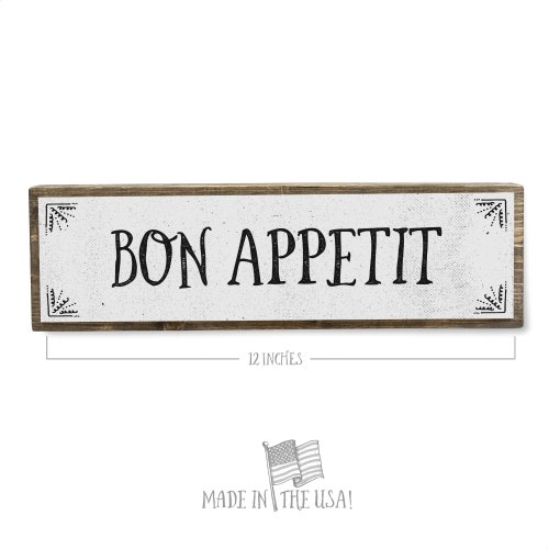 Bon Appetit Metal Sign Farmhouse Decor Rustic Raw Metal Word - Etsy