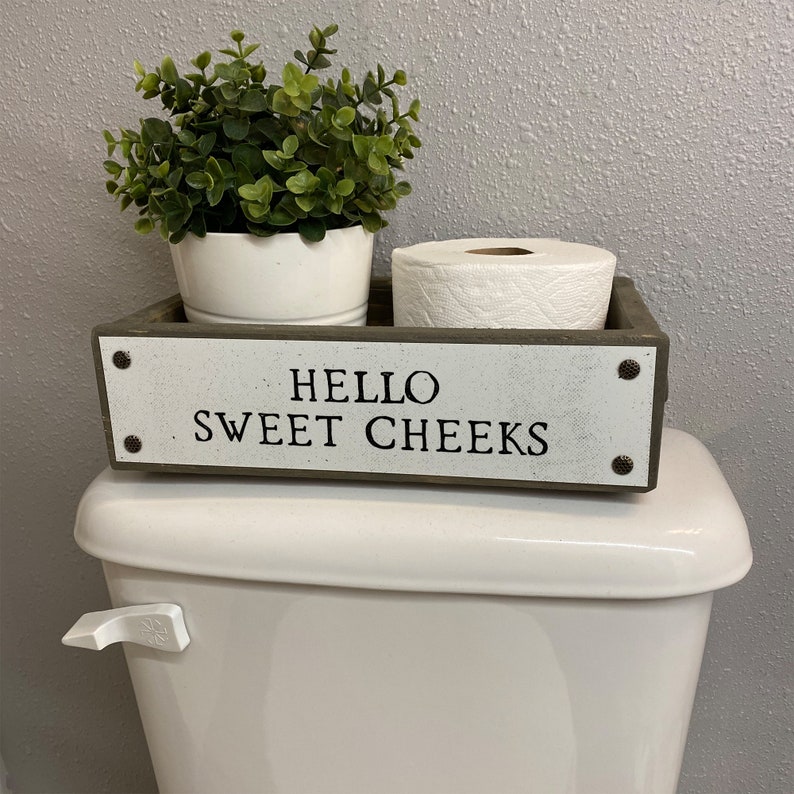Hello Sweet Cheeks Bathroom Box Cute & Funny Rustic Etsy