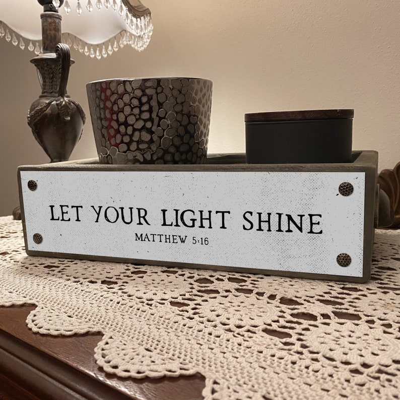 Wood Boxes With Sayings Let Your Light Shine \u2013 Bible Verse Box \u2013 Decorative Storage Box