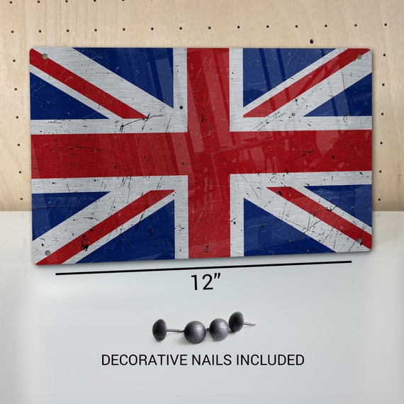 Cartel De Chapa Con Bandera De La Unión Jack, 30 X 20 Cm, Diseño De Bandera De Reino Unido