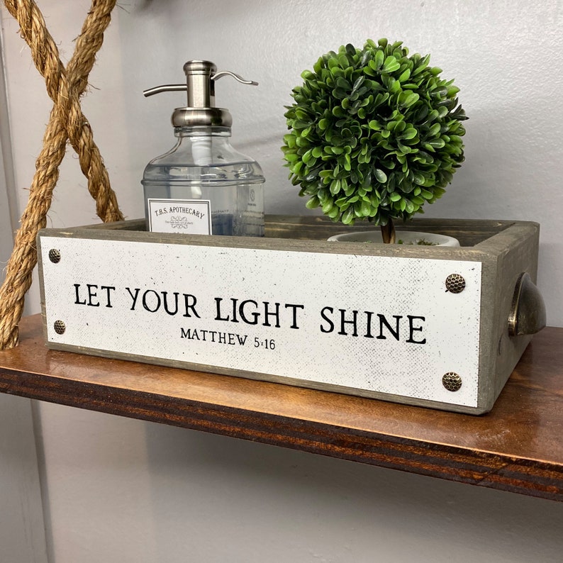 Wood Boxes With Sayings Let Your Light Shine \u2013 Bible Verse Box \u2013 Decorative Storage Box