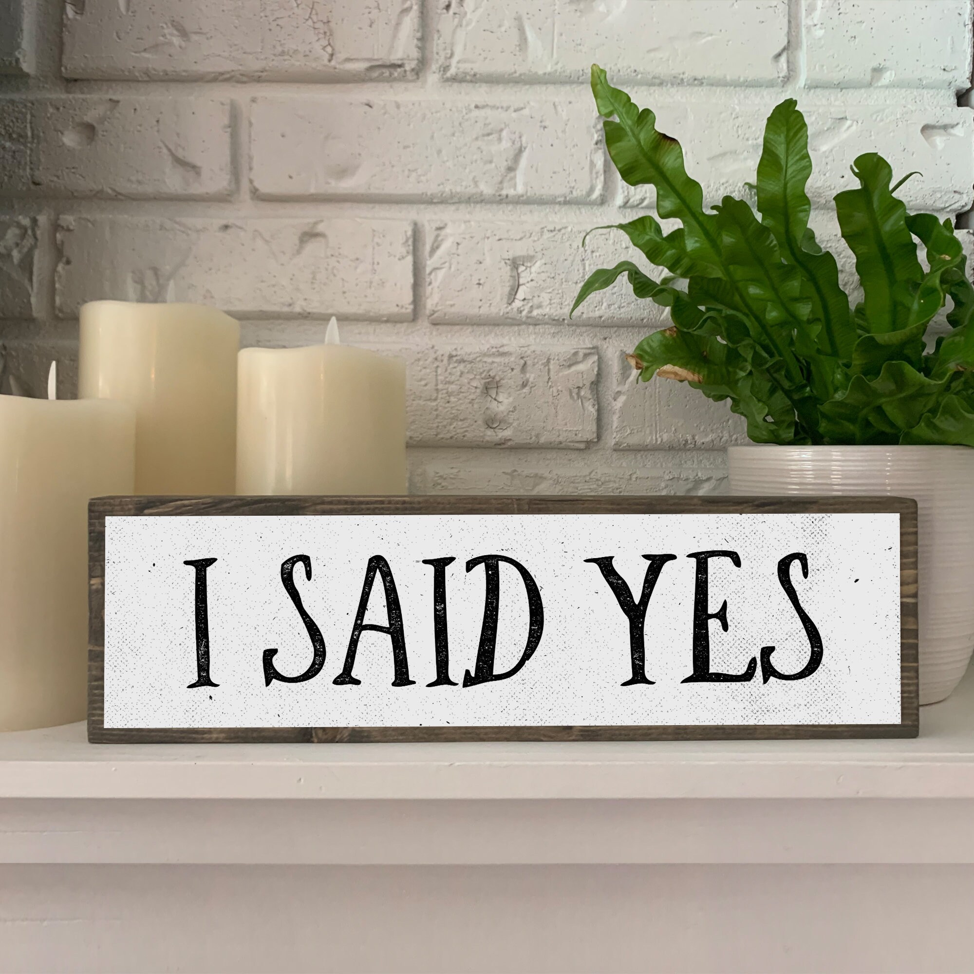 First Said Sign Sign I Said Yes Wooden Wedding Sign: Metal Accent Decor - Etsy