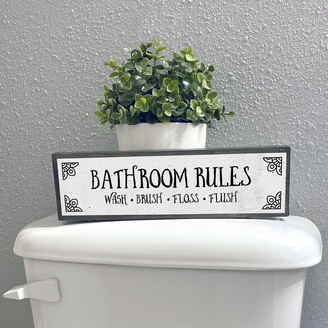 Bathroom Rules Metal Wood Sign Funny Bathroom Decor - Etsy