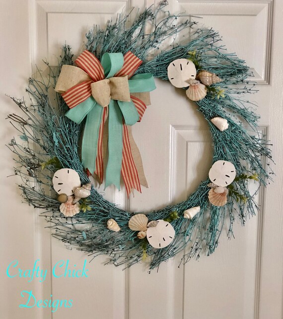 Summer Beach Wreath Coastal Home Decor Front Door Etsy