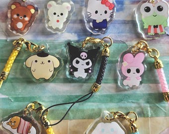 1 Inch Animal Bear, Cat, Frog, Puppy, Kitty Phone Charm