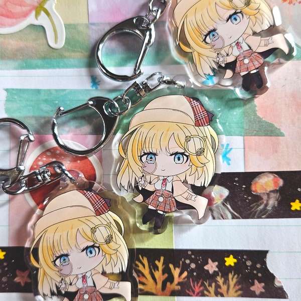 i[LAST BATCH] 2" Vtuber Amelia Watson Streamer Chibi Acrylic Phone Charm