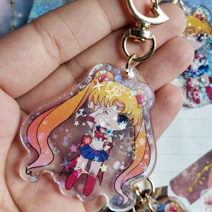 i[LAST BATCH] 2&quot; Sailor Moon Star Holographic Acrylic Chibi Charm
