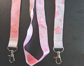 Kawaii Pastel Pink Aesthetic Sakura Lanyard