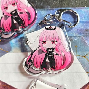 i[LAST BATCH] 2&quot; Vtuber Mori Calliope Streamer Chibi Acrylic Phone Charm