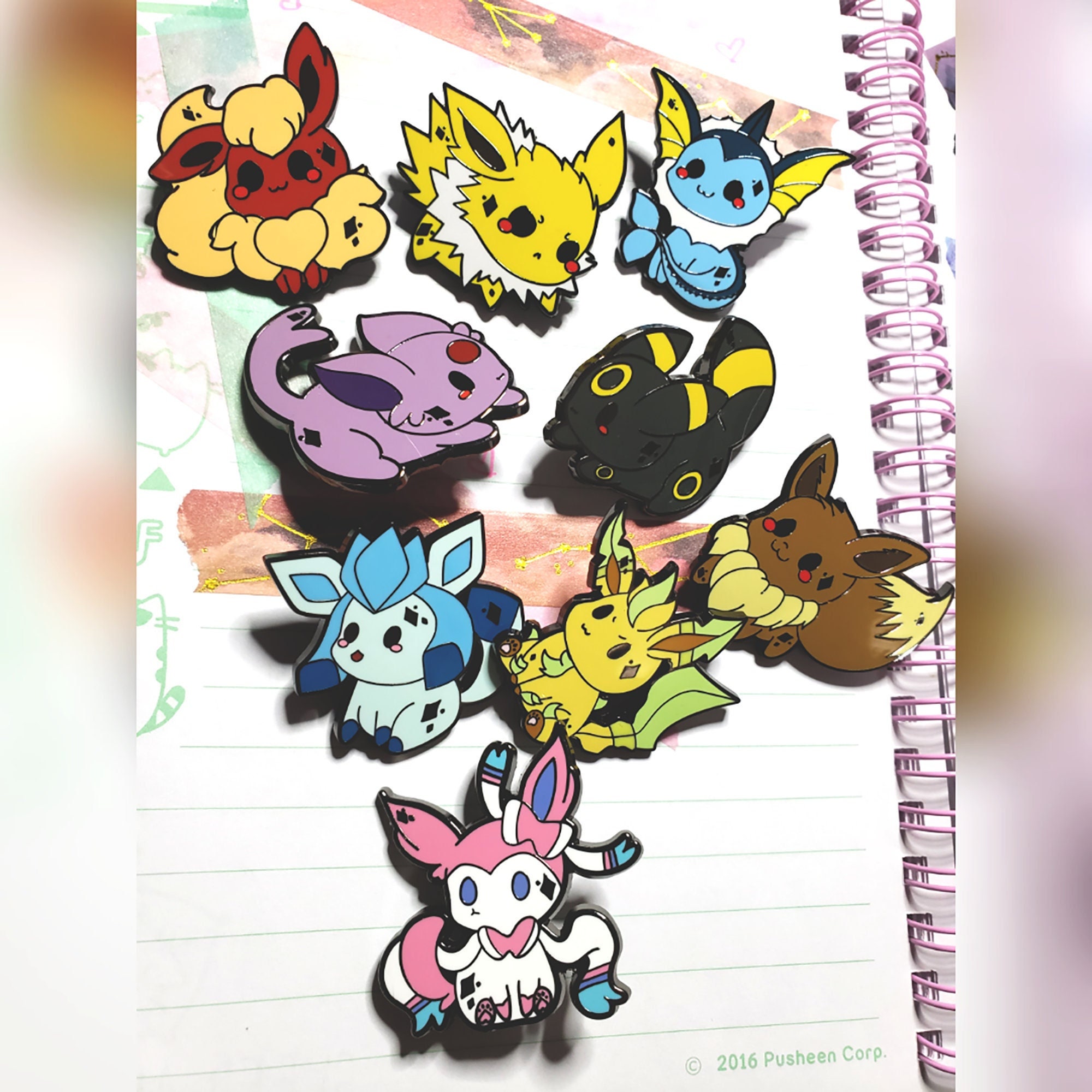 Pokemon Eevee Jolteon Flareon Vaporeon Espeon Umbreon Glaceon Leafeon  Sylveon Evolution kawaii Chibi Iron/Sew on Embroidered Patch