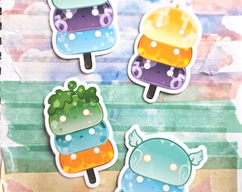 Genshin Slimes Dango Vinilo 2.5" Paquete de pegatinas / 4 en total