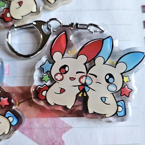 5 cm Pokemone Minun und Plusle Handy Anhänger