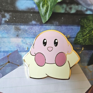 i[LAST BATCH]2&quot; Kirby Sitting on Star Enamel Pin