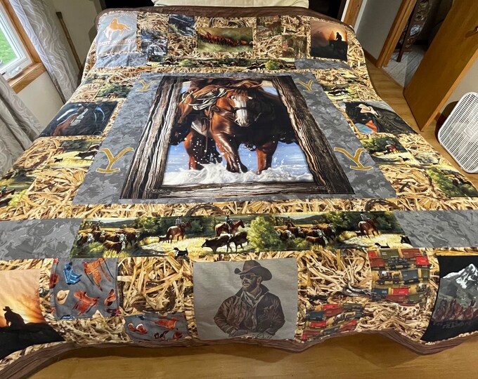 Yellowstone Dutton Ranch TV Show Queen or King Bed Quilt Etsy