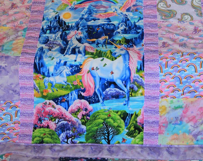 Full/queen Size Unicorn Quilt Made to Order Etsy