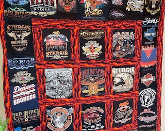 Turn your Harley motorcycle t-shirts into a quilt!