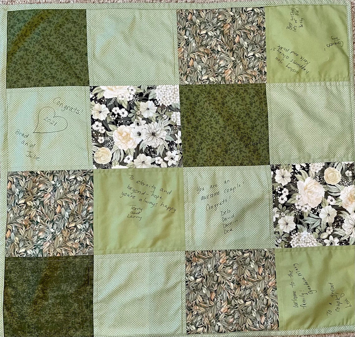 Wedding Graduation Retirement Quilts Signed by Guests Etsy