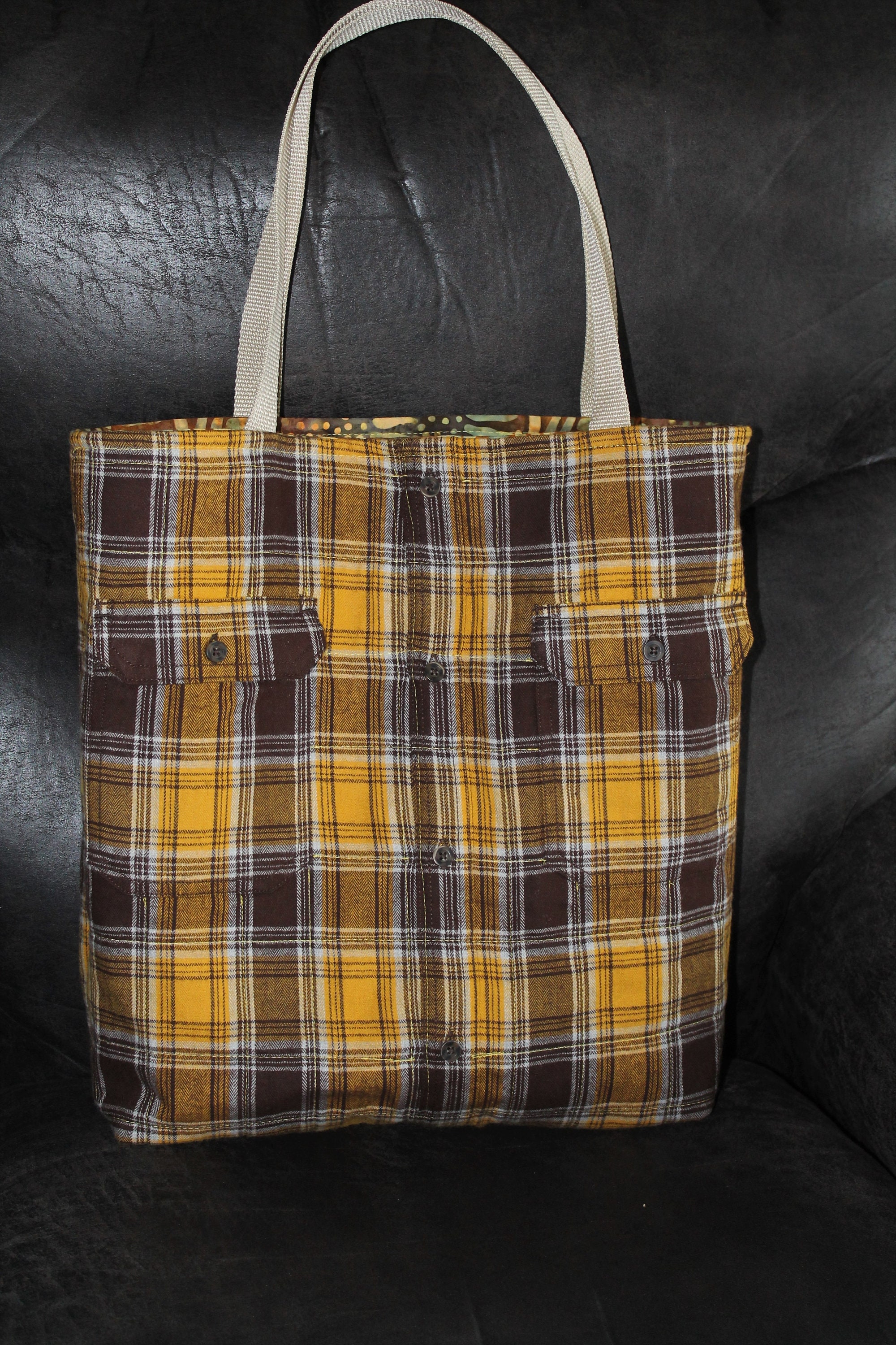 Plaid tote purse hotsell