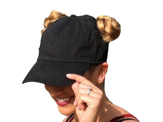 Baseball Cap Space Buns Pigtail Cap 
