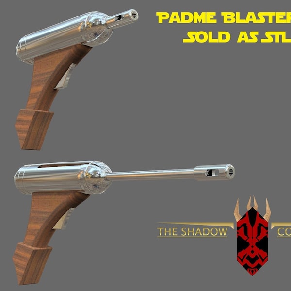 Padme Blaster | STL 3D Print Files | ELG-3A | Q2| Padme Amidala | Naboo | Star Wars Blaster | Star Wars Cosplay