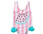 Baby Girl Summer Watermelon One-Piece Swimsuit - UPF 50 - Quick Dry