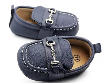 baby boy navy loafers