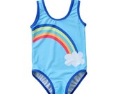 Over The Rainbow Toddler Girl One-Piece Swimsuit - UPF 50 - Quick Dry