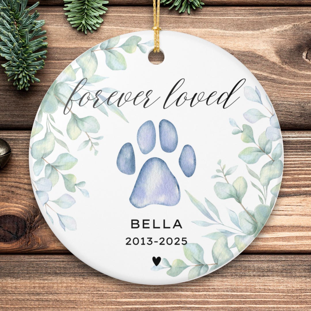 Personalized Pet Memorial Ornament, Dog Cat Loss Keepsake, Forever ...