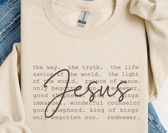 Jesus Christian Sweatshirt, Religious Sweater, Bible Verse Gift