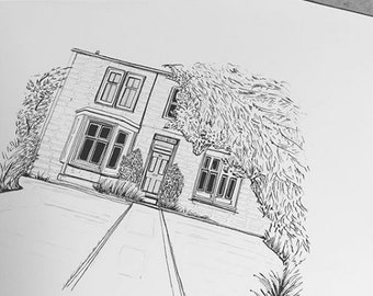 Personalised Wedding Venue Drawing Illustration Artwork