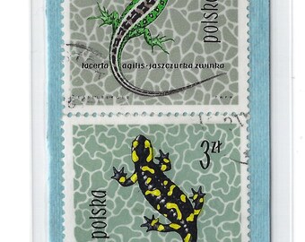 Salamanders Postage Stamps Bookmark