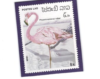 Flamingo Postage Stamp Refrigerator Magnet