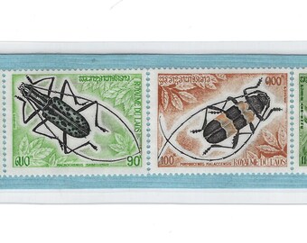 Laotian Insects Postage Stamp Bookmark