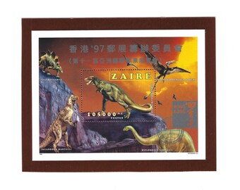 Zaire Postage Stamps - Dinosaurs Frig Magnet