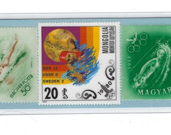 Swimming Postage Stamps Bookmark
