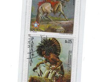 American Bicentennial Paraguay Postage Stamps Bookmark