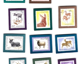 Set of 12 Ungulate Frig Magnets - Deer, Goats, and Sheep! From wild animals to domesticated, and lotsa horns on display  :>