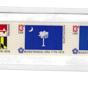 American Colonies and States Flags Postage Stamps Bookmark