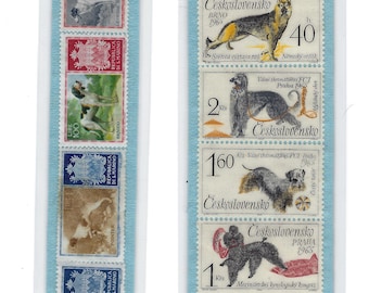 Pair of Dog Breeds Postage Stamps Bookmarks