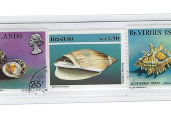 Shells Postage Stamps Bookmark