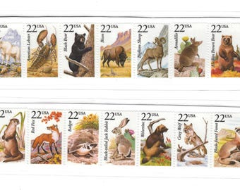 Pair of American Wildlife Postage Stamp Bookmarks