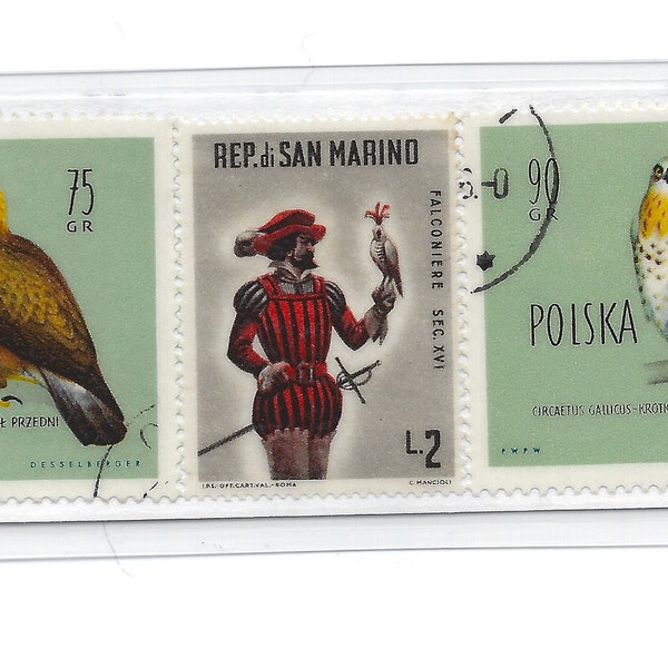 Hawks, Falcons and Falconry Postage Stamps Bookmark