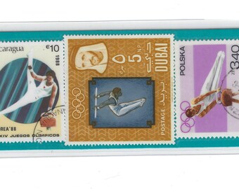 Mens' Gymnastics Postage Stamps Bookmark