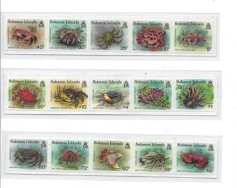 Crabs, Crabs, Crabs!  Trio of Solomon Islands Postage Stamps Bookmarks