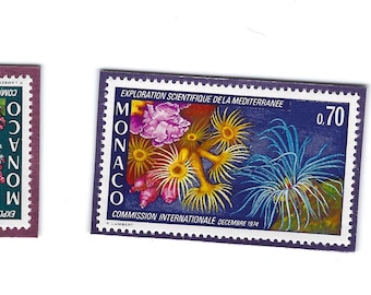 Set of 3 Marine Life Postage Stamp Frig Magnets