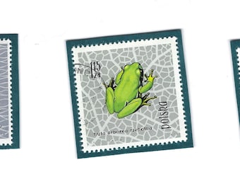 Set of Three Frog and Toad Postage Stamp Magnets
