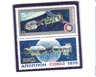 Apollo Soyuz Duo - Postage Stamps Magnet